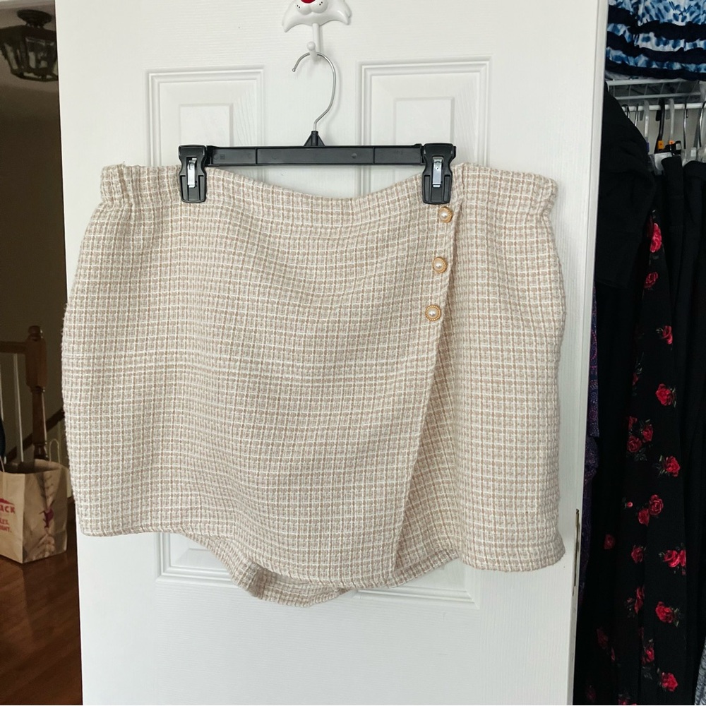 French Inspired Dress Faux Pearl Accent Skort